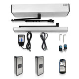 Smart Touchless Electric Swing Door, Automatic Hinge Door Opener with 2pcs Wireless Slim Wave to Open Switch Button