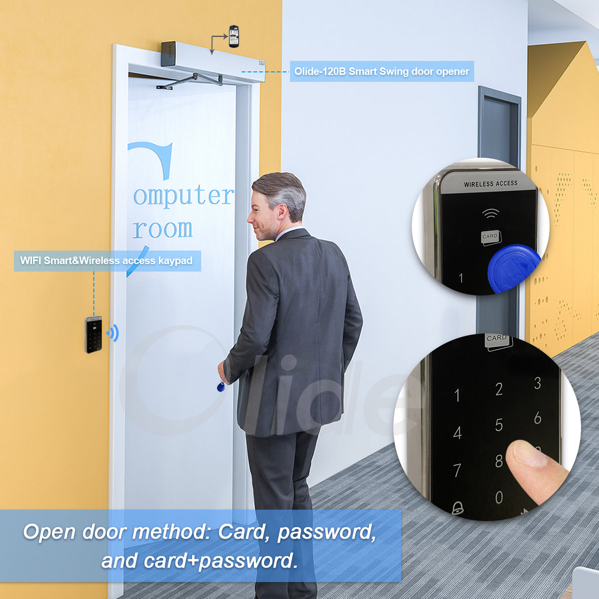Automatic Swing Door Opener with Wireless Push Button – olidesmart