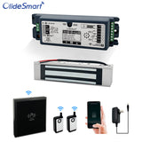 Smart Wireless Access Control System Kit with 400lb Holding Force Magnetic Lock Hand Sensor Switch and Remote Control