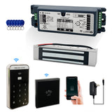 2.4Ghz Smart Phone Control Door System, Touchless Switch Control 400lbs Magnetic Lock with Outdoor Keypad/ RFID Reader