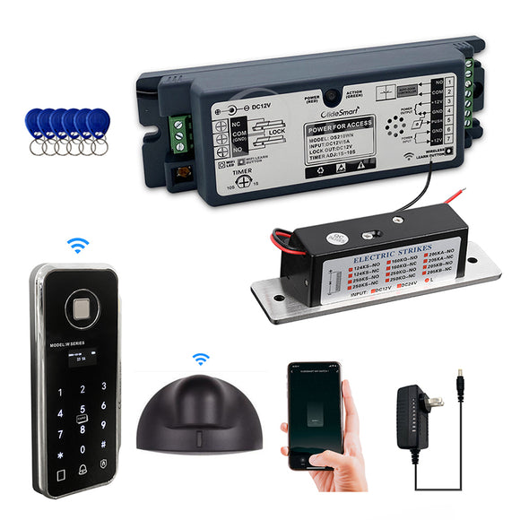 M270 fingerprint keypad system with electric strike and microwave sensor
