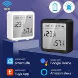 Smart WiFi Temperature and Humidity Sensor - Tuya Compatible, Indoor Wireless Thermohygrometer with Smartphone Remote Monitoring