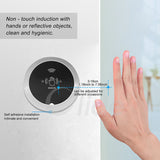 Non-touch induction sensor with a hand demonstrating its use on a light-colored wall.