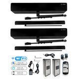 WiFi Smart Wireless Dual Swing Door Opener with Touchless Button, Phone App Control Electric Door Operator