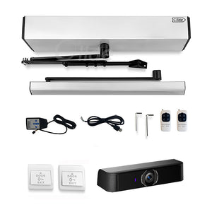 Electric Handicap Door Opener, Commercial Swing Door Operator with Hardwired Push Button and OS802 Human Figure Recognition Sensor