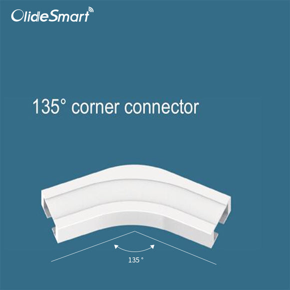Olidesmart Curtain and Blind Corner Connector For Corner Windows, Work With Smart Automatic Curtain Motor Slide Curtain 90 135 Degree