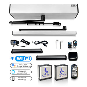 Smart Electric Handicap Door Operator with Wireless Handicap Push Button, App Control Swing Door Opener with Safety Sensor