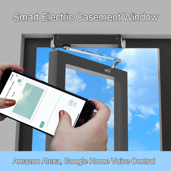 90° Smart Automatic Swing Open Window Opener DC24V, Tuyasmart APP Alexa Google Workable